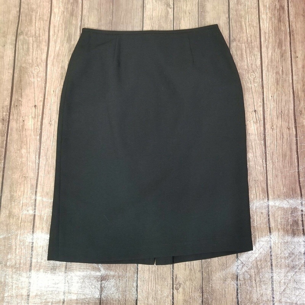 Kim Rogers Pencil Skirt Womens 8 Black Knee Length Solid Lined Business wear
